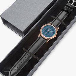 Scottish Pitcairn Hunting Watch Tartan Leather Strap Classic Plaid Watch Scottish Plaid Tartan Plaid - ScotsTee - scotstee.com