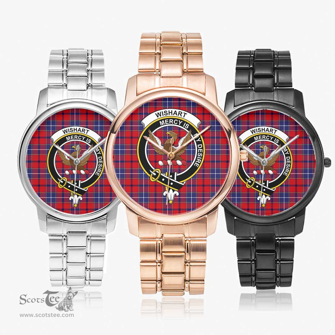 Scottish Wishart Dress Watch Tartan Crest Folding Clasp Classic Plaid Watch Scottish Plaid Tartan Plaid - ScotsTee - scotstee.com