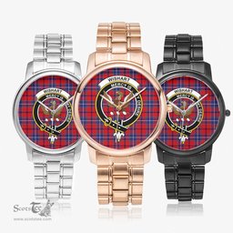 Scottish Wishart Dress Watch Tartan Crest Folding Clasp Classic Plaid Watch Scottish Plaid Tartan Plaid - ScotsTee - scotstee.com