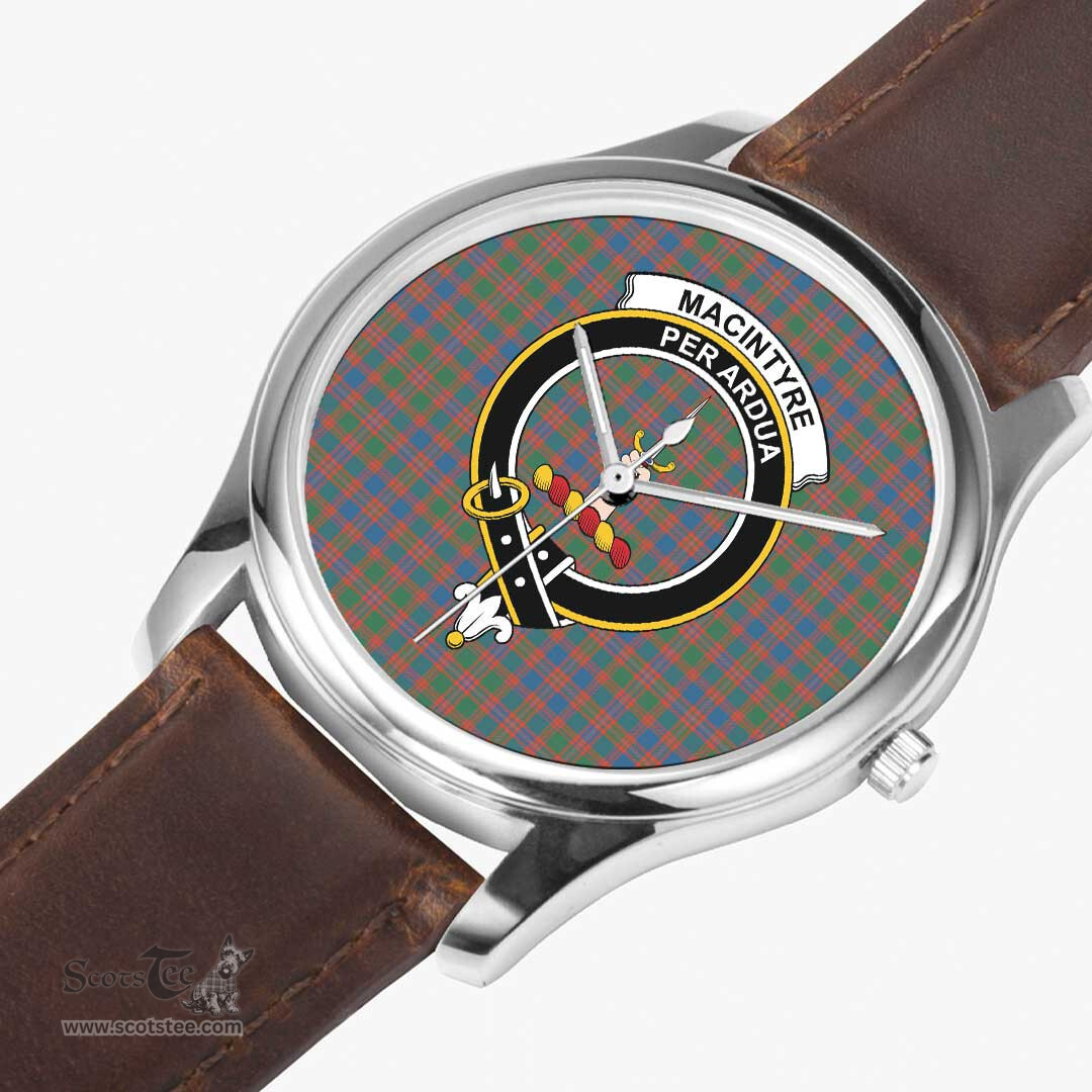 Scottish MacIntyre Hunting Ancient Watch Tartan Crest Leather Strap Classic Plaid Watch Scottish Plaid Tartan Plaid - ScotsTee - scotstee.com