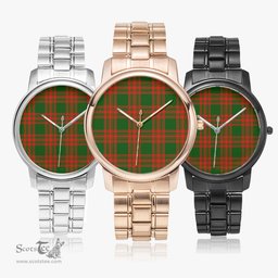 Scottish Menzies Green Modern Watch Tartan Folding Clasp Classic Plaid Watch Scottish Plaid Tartan Plaid - ScotsTee - scotstee.com