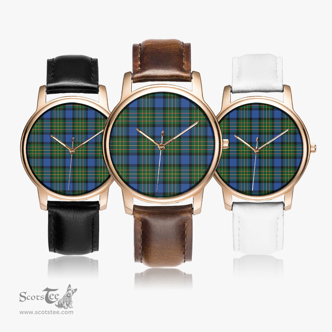 Scottish MacLaren Ancient Watch Tartan Leather Strap Classic Plaid Watch Scottish Plaid Tartan Plaid - ScotsTee - scotstee.com