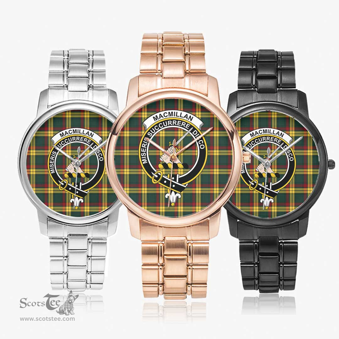Scottish MacMillan Old Modern Watch Tartan Crest Folding Clasp Classic Plaid Watch Scottish Plaid Tartan Plaid - ScotsTee - scotstee.com