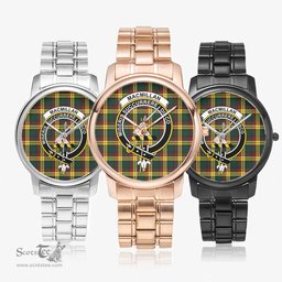 Scottish MacMillan Old Modern Watch Tartan Crest Folding Clasp Classic Plaid Watch Scottish Plaid Tartan Plaid - ScotsTee - scotstee.com