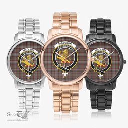 Scottish Nicolson Hunting Weathered Watch Tartan Crest Folding Clasp Classic Plaid Watch Scottish Plaid Tartan Plaid - ScotsTee - scotstee.com