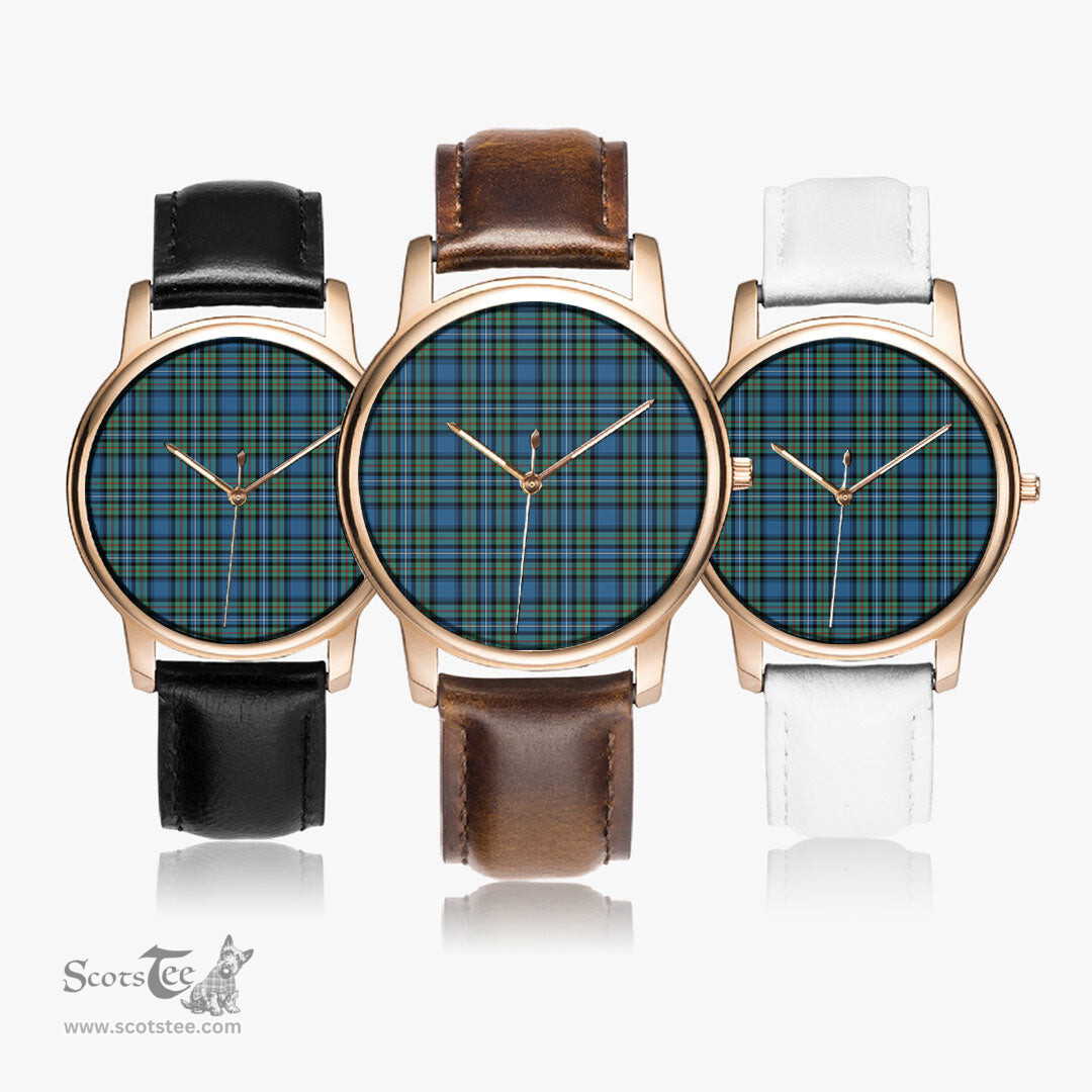 Scottish Robertson Hunting Ancient Watch Tartan Leather Strap Classic Plaid Watch Scottish Plaid Tartan Plaid - ScotsTee - scotstee.com