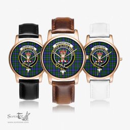 Scottish Robertson Hunting Modern Watch Tartan Crest Leather Strap Classic Plaid Watch Scottish Plaid Tartan Plaid - ScotsTee - scotstee.com