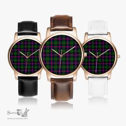 Scottish Urquhart Modern Watch Tartan Leather Strap Classic Plaid Watch Scottish Plaid Tartan Plaid - ScotsTee - scotstee.com