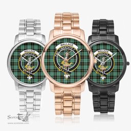 Scottish Wallace Hunting Ancient Watch Tartan Crest Folding Clasp Classic Plaid Watch Scottish Plaid Tartan Plaid - ScotsTee - scotstee.com