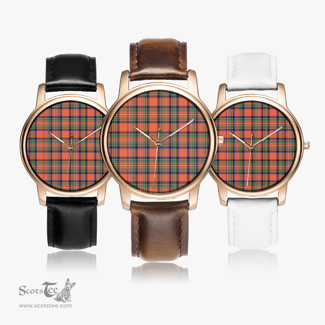 Scottish Stewart Royal Ancient Watch Tartan Leather Strap Classic Plaid Watch Scottish Plaid Tartan Plaid - ScotsTee - scotstee.com