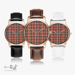 Scottish Stewart Royal Ancient Watch Tartan Leather Strap Classic Plaid Watch Scottish Plaid Tartan Plaid - ScotsTee - scotstee.com