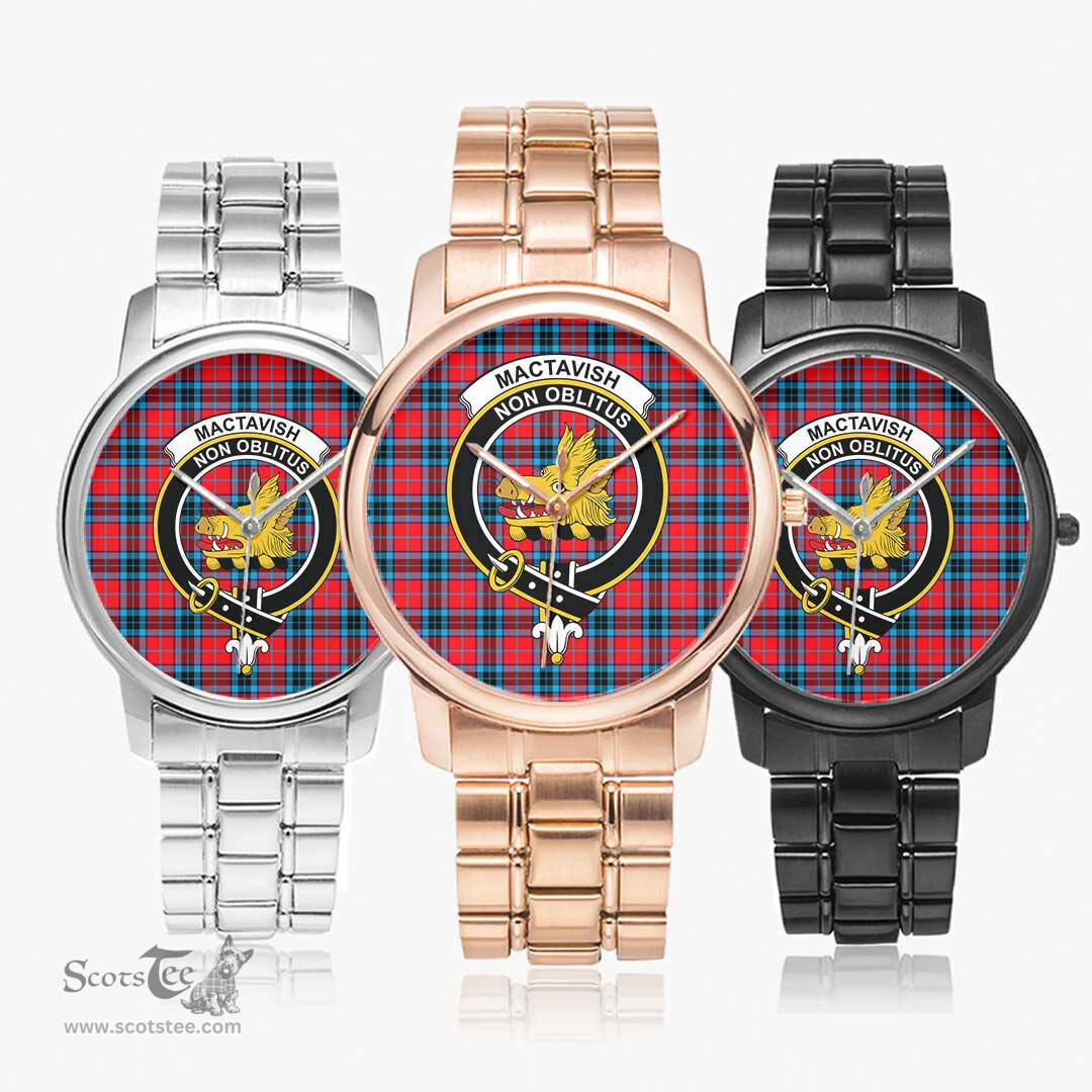 Scottish MacTavish Modern Watch Tartan Crest Folding Clasp Classic Plaid Watch Scottish Plaid Tartan Plaid - ScotsTee - scotstee.com