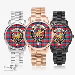 Scottish MacTavish Modern Watch Tartan Crest Folding Clasp Classic Plaid Watch Scottish Plaid Tartan Plaid - ScotsTee - scotstee.com