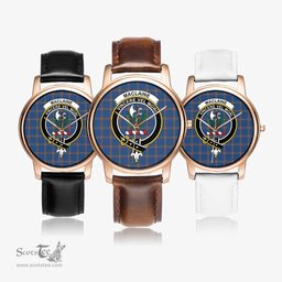 Scottish MacLaine of Loch Buie Hunting Ancient Watch Tartan Crest Leather Strap Classic Plaid Watch Scottish Plaid Tartan Plaid - ScotsTee - scotstee.com