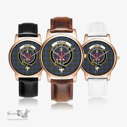 Scottish Ogilvie Hunting Modern Watch Tartan Crest Leather Strap Classic Plaid Watch Scottish Plaid Tartan Plaid - ScotsTee - scotstee.com