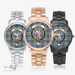 Scottish Napier Modern Watch Tartan Crest Folding Clasp Classic Plaid Watch Scottish Plaid Tartan Plaid - ScotsTee - scotstee.com