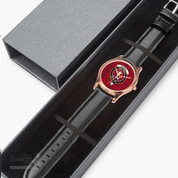Scottish Murray of Tulloch Modern Watch Tartan Crest Leather Strap Classic Plaid Watch Scottish Plaid Tartan Plaid - ScotsTee - scotstee.com