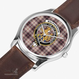 Scottish MacPherson Hunting Ancient Watch Tartan Crest Leather Strap Classic Plaid Watch Scottish Plaid Tartan Plaid - ScotsTee - scotstee.com