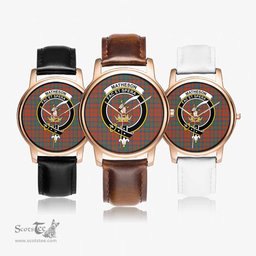 Scottish Matheson Ancient Watch Tartan Crest Leather Strap Classic Plaid Watch Scottish Plaid Tartan Plaid - ScotsTee - scotstee.com