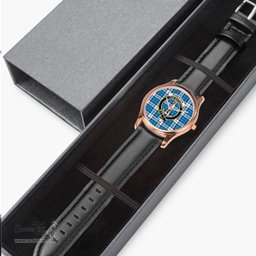 Scottish Roberton Watch Tartan Crest Leather Strap Classic Plaid Watch Scottish Plaid Tartan Plaid - ScotsTee - scotstee.com