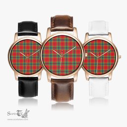 Scottish MacLean of Duart Modern Watch Tartan Leather Strap Classic Plaid Watch Scottish Plaid Tartan Plaid - ScotsTee - scotstee.com