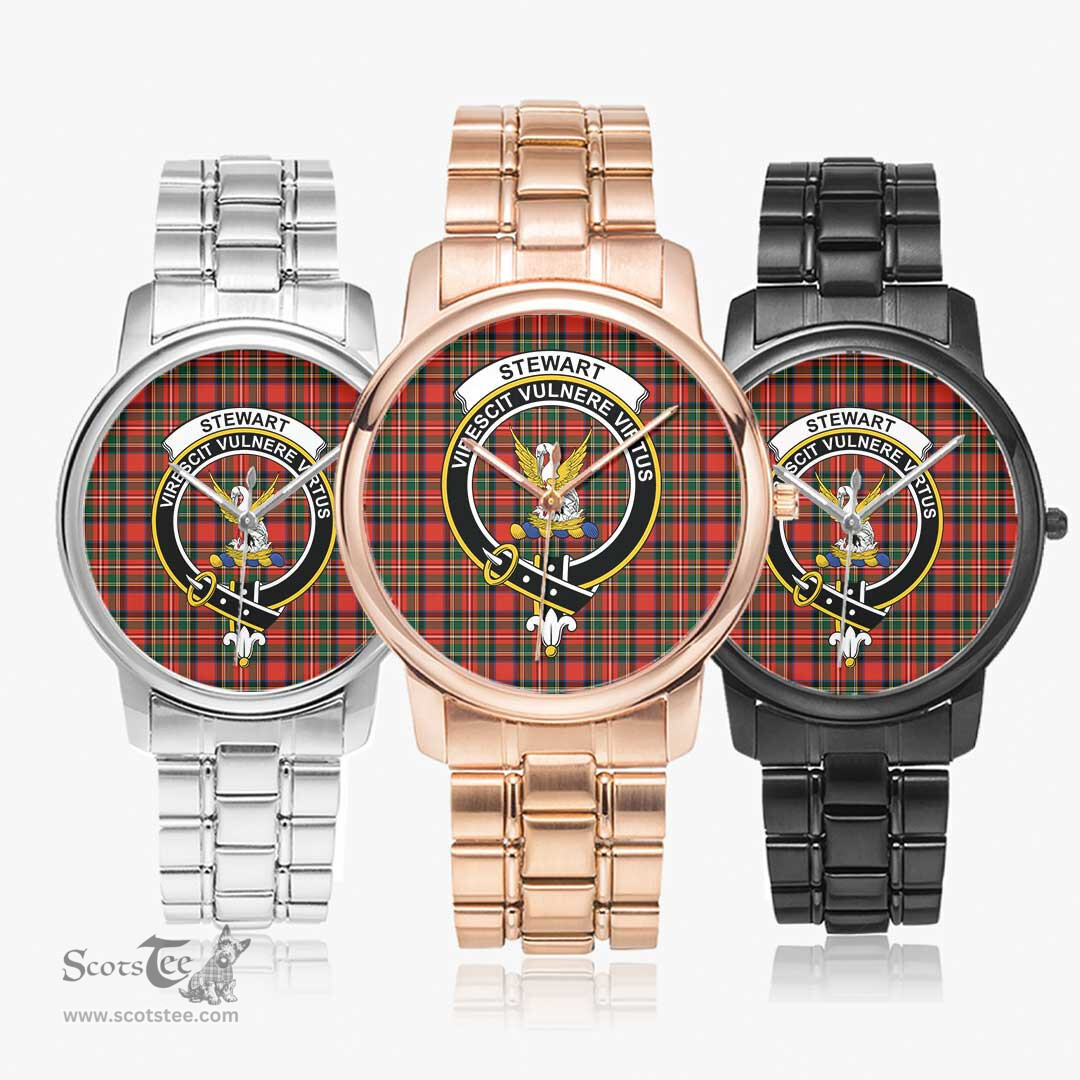 Scottish Stewart Royal Modern Watch Tartan Crest Folding Clasp Classic Plaid Watch Scottish Plaid Tartan Plaid - ScotsTee - scotstee.com