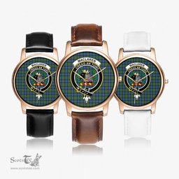 Scottish MacLaren Ancient Watch Tartan Crest Leather Strap Classic Plaid Watch Scottish Plaid Tartan Plaid - ScotsTee - scotstee.com