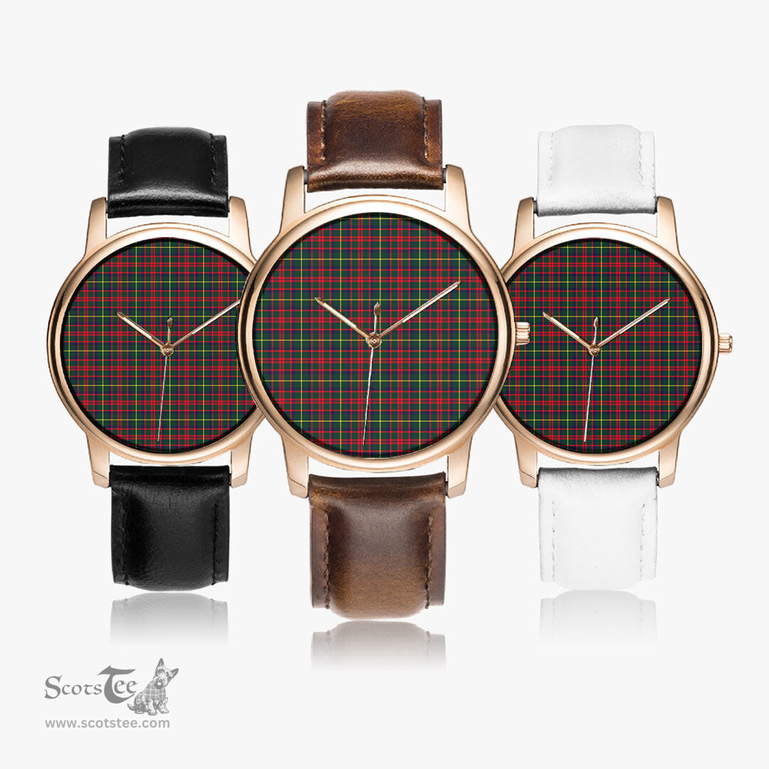Scottish MacKintosh Hunting Modern Watch Tartan Leather Strap Classic Plaid Watch Scottish Plaid Tartan Plaid - ScotsTee - scotstee.com