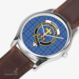 Scottish Mercer Modern Watch Tartan Crest Leather Strap Classic Plaid Watch Scottish Plaid Tartan Plaid - ScotsTee - scotstee.com