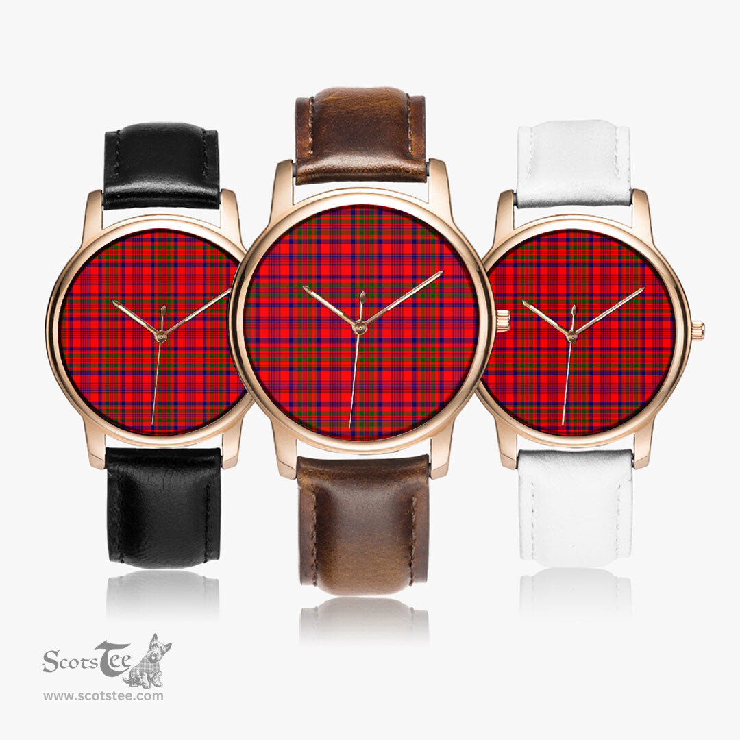 Scottish Murray of Tulloch Modern Watch Tartan Leather Strap Classic Plaid Watch Scottish Plaid Tartan Plaid - ScotsTee - scotstee.com