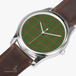 Scottish MacKinnon Hunting Modern Watch Tartan Leather Strap Classic Plaid Watch Scottish Plaid Tartan Plaid - ScotsTee - scotstee.com