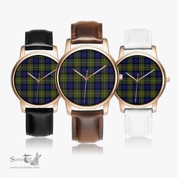 Scottish MacLaren Modern Watch Tartan Leather Strap Classic Plaid Watch Scottish Plaid Tartan Plaid - ScotsTee - scotstee.com