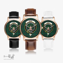 Scottish Ross Hunting Modern Watch Tartan Crest Leather Strap Classic Plaid Watch Scottish Plaid Tartan Plaid - ScotsTee - scotstee.com