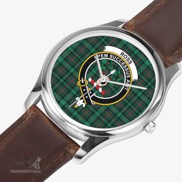 Scottish Ross Hunting Modern Watch Tartan Crest Leather Strap Classic Plaid Watch Scottish Plaid Tartan Plaid - ScotsTee - scotstee.com