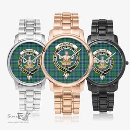 Scottish Urquhart Ancient Watch Tartan Crest Folding Clasp Classic Plaid Watch Scottish Plaid Tartan Plaid - ScotsTee - scotstee.com