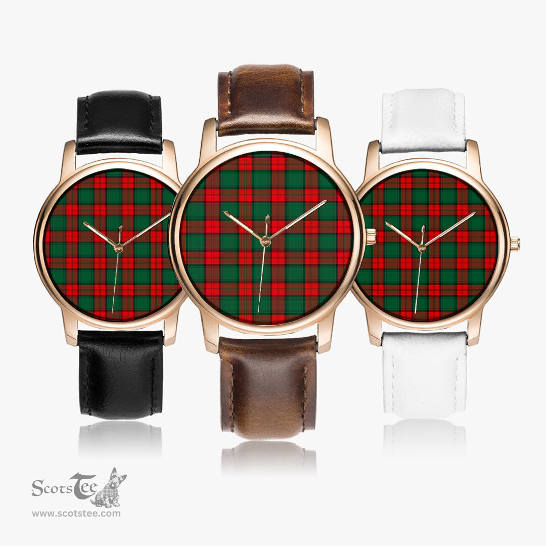 Scottish Stewart Atholl Modern Watch Tartan Leather Strap Classic Plaid Watch Scottish Plaid Tartan Plaid - ScotsTee - scotstee.com