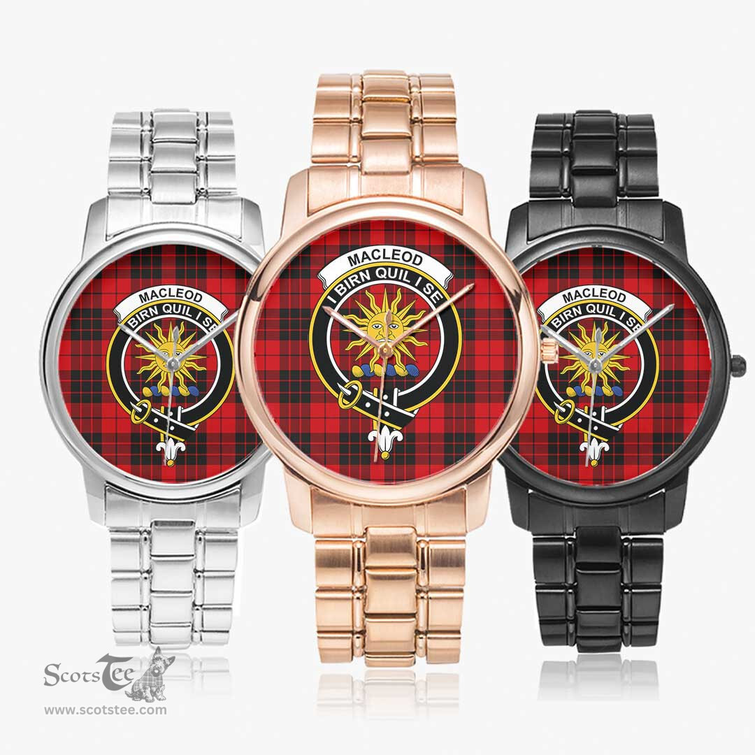 Scottish MacLeod of Raasay Watch Tartan Crest Folding Clasp Classic Plaid Watch Scottish Plaid Tartan Plaid - ScotsTee - scotstee.com