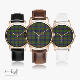 Scottish Stewart of Appin Hunting Modern Watch Tartan Leather Strap Classic Plaid Watch Scottish Plaid Tartan Plaid - ScotsTee - scotstee.com