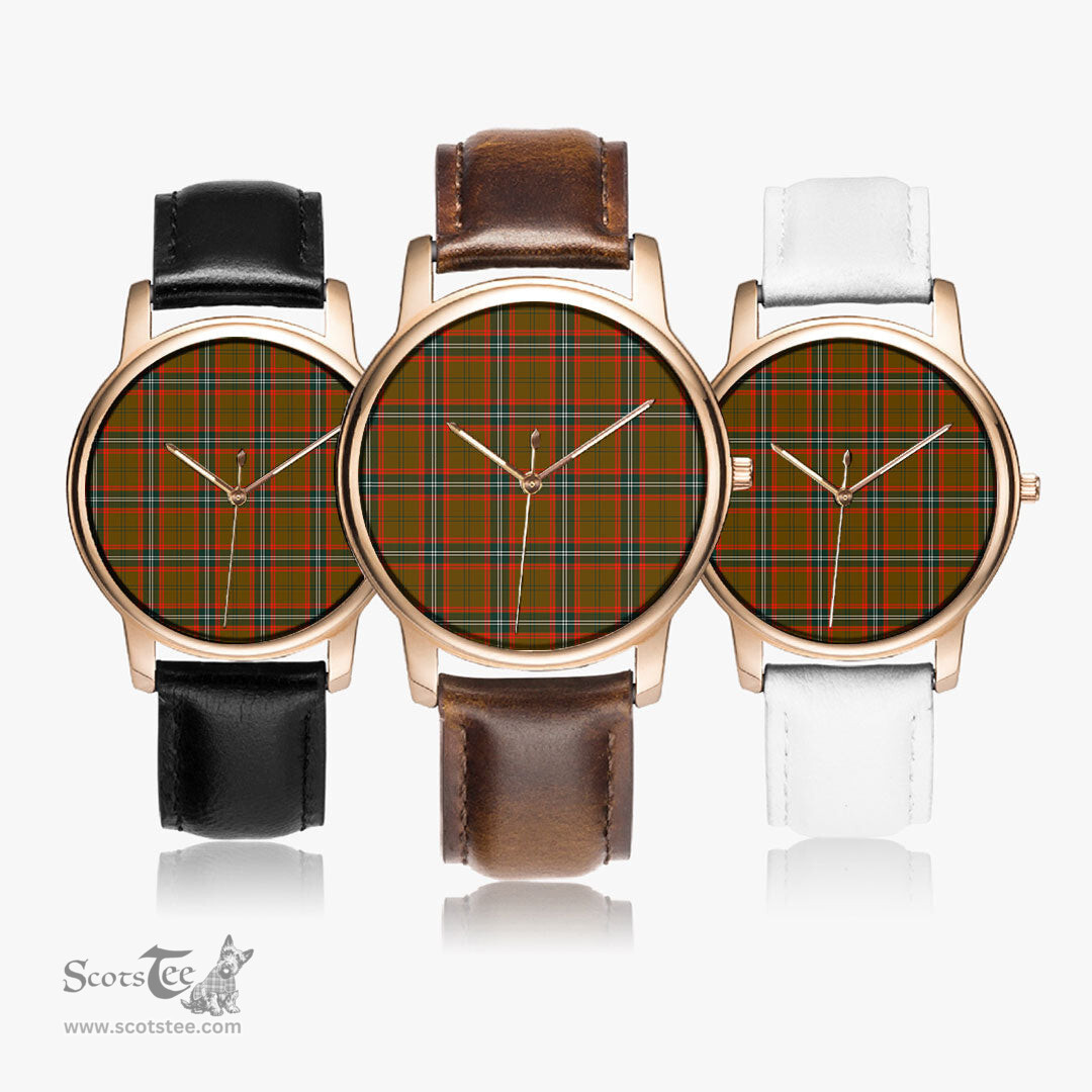 Scottish Seton Hunting Modern Watch Tartan Leather Strap Classic Plaid Watch Scottish Plaid Tartan Plaid - ScotsTee - scotstee.com
