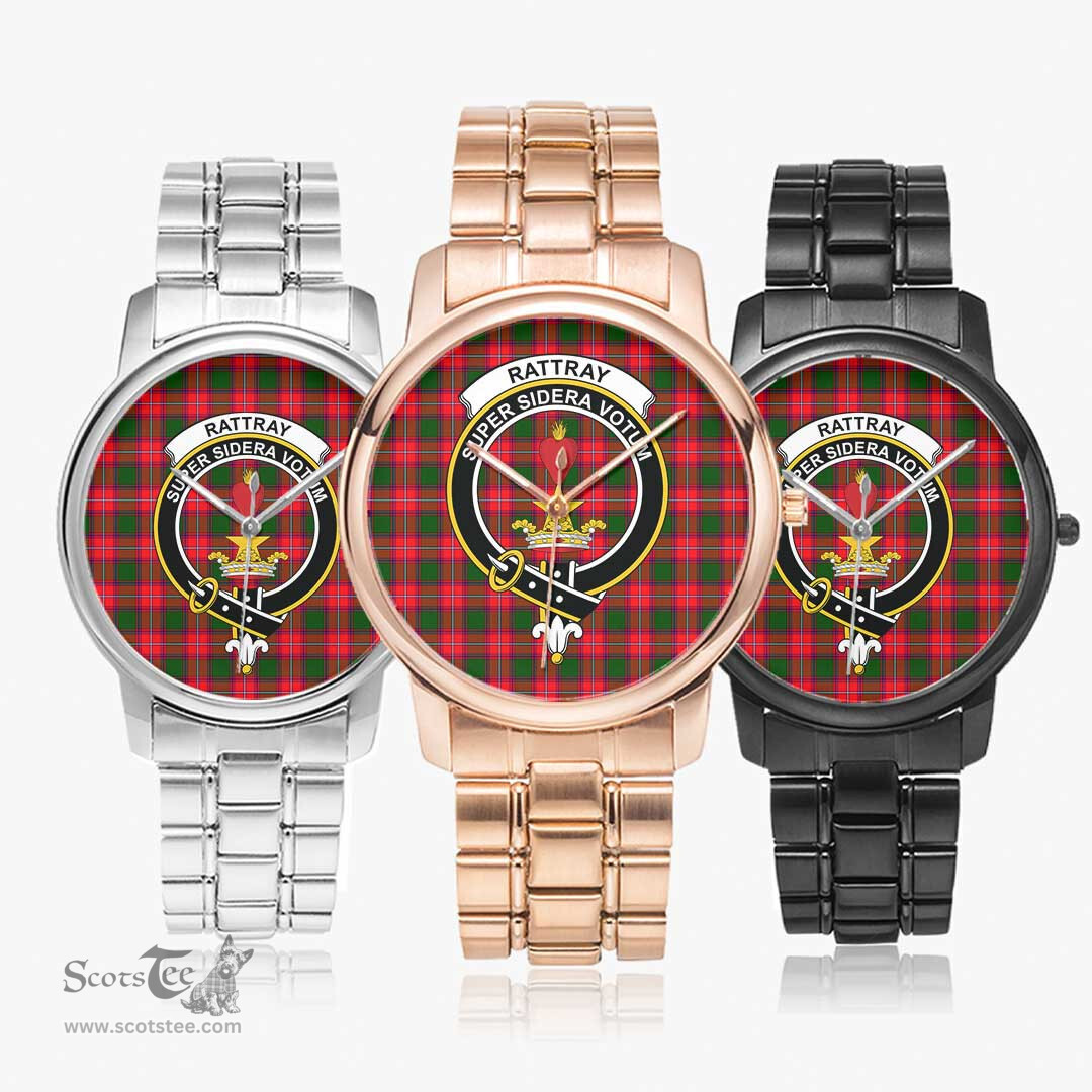 Scottish Rattray Modern Watch Tartan Crest Folding Clasp Classic Plaid Watch Scottish Plaid Tartan Plaid - ScotsTee - scotstee.com