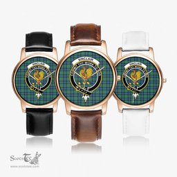 Scottish Sinclair Hunting Ancient Watch Tartan Crest Leather Strap Classic Plaid Watch Scottish Plaid Tartan Plaid - ScotsTee - scotstee.com