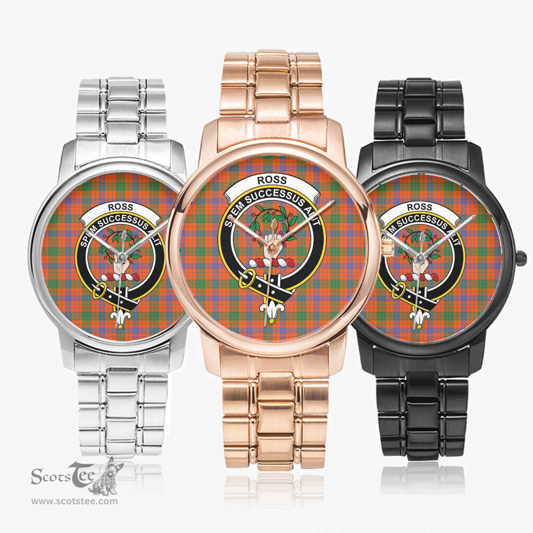 Scottish Ross Ancient Watch Tartan Crest Folding Clasp Classic Plaid Watch Scottish Plaid Tartan Plaid - ScotsTee - scotstee.com