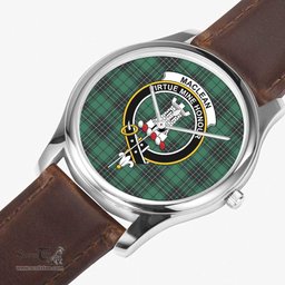 Scottish MacLean Hunting Watch Tartan Crest Leather Strap Classic Plaid Watch Scottish Plaid Tartan Plaid - ScotsTee - scotstee.com