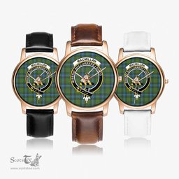 Scottish MacMillan Hunting Ancient Watch Tartan Crest Leather Strap Classic Plaid Watch Scottish Plaid Tartan Plaid - ScotsTee - scotstee.com