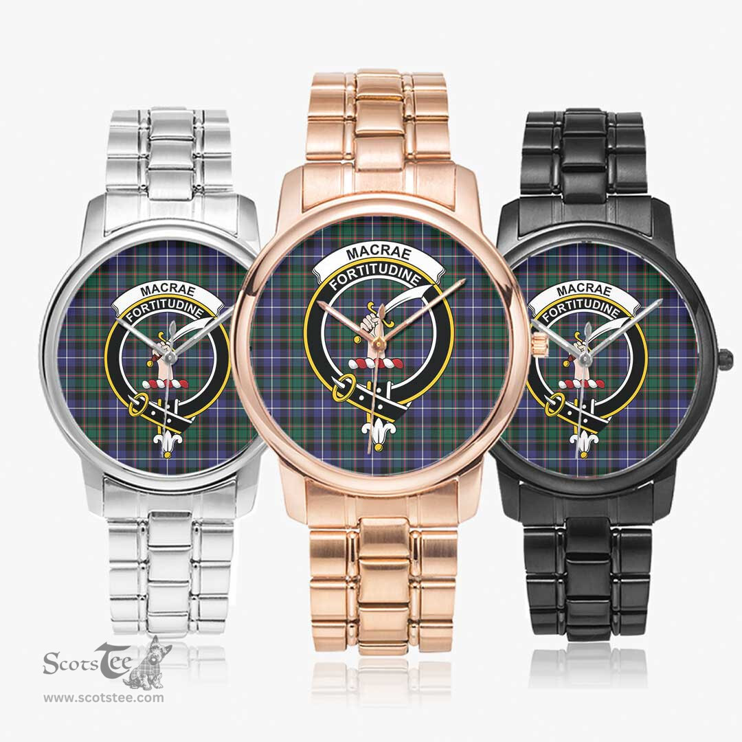 Scottish MacRae Hunting Modern Watch Tartan Crest Folding Clasp Classic Plaid Watch Scottish Plaid Tartan Plaid - ScotsTee - scotstee.com