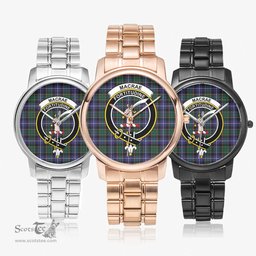 Scottish MacRae Hunting Modern Watch Tartan Crest Folding Clasp Classic Plaid Watch Scottish Plaid Tartan Plaid - ScotsTee - scotstee.com