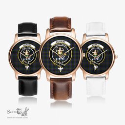 Scottish Murray of Atholl Modern Watch Tartan Crest Leather Strap Classic Plaid Watch Scottish Plaid Tartan Plaid - ScotsTee - scotstee.com