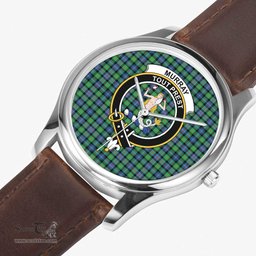 Scottish Murray of Atholl Ancient Watch Tartan Crest Leather Strap Classic Plaid Watch Scottish Plaid Tartan Plaid - ScotsTee - scotstee.com