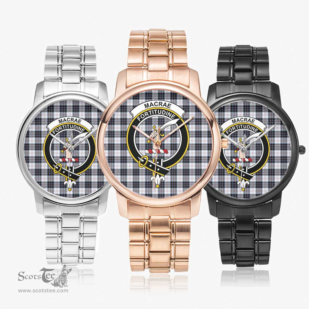 Scottish MacRae Dress Modern Watch Tartan Crest Folding Clasp Classic Plaid Watch Scottish Plaid Tartan Plaid - ScotsTee - scotstee.com