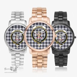 Scottish MacRae Dress Modern Watch Tartan Crest Folding Clasp Classic Plaid Watch Scottish Plaid Tartan Plaid - ScotsTee - scotstee.com